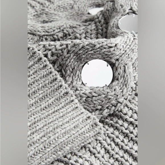 NWOT STAUD Vernacular Sweater Grey/Silver size XS chunky turtleneck $395 - Picture 4 of 12